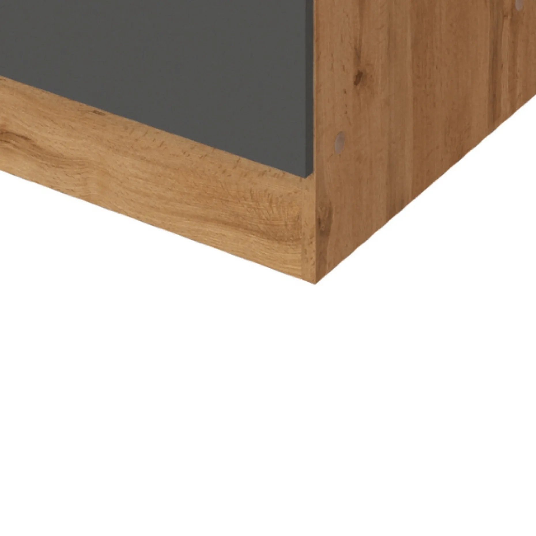 Küchenschrank Sorrella 50cm 1 Tür und 1 Schublade - Anthrazit/Eiche