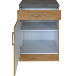 Held Küchenschrank Sorrella 50cm 1 Tür und 1 Schublade - Eiche/Beton