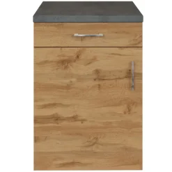 Held Küchenschrank Sorrella 50cm 1 Tür und 1 Schublade - Eiche/Beton