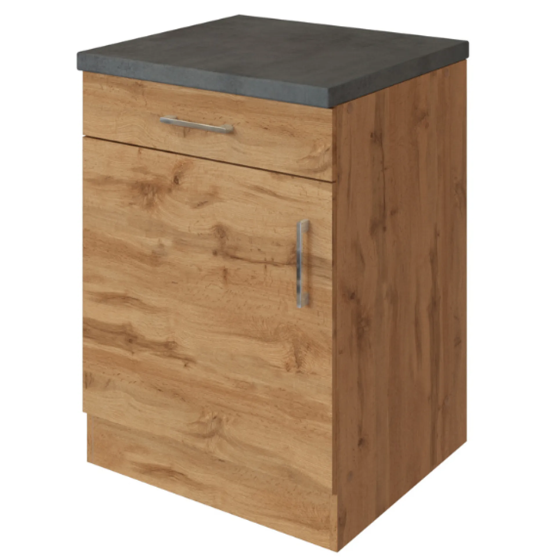Held Küchenschrank Sorrella 50cm 1 Tür und 1 Schublade - Eiche/Beton