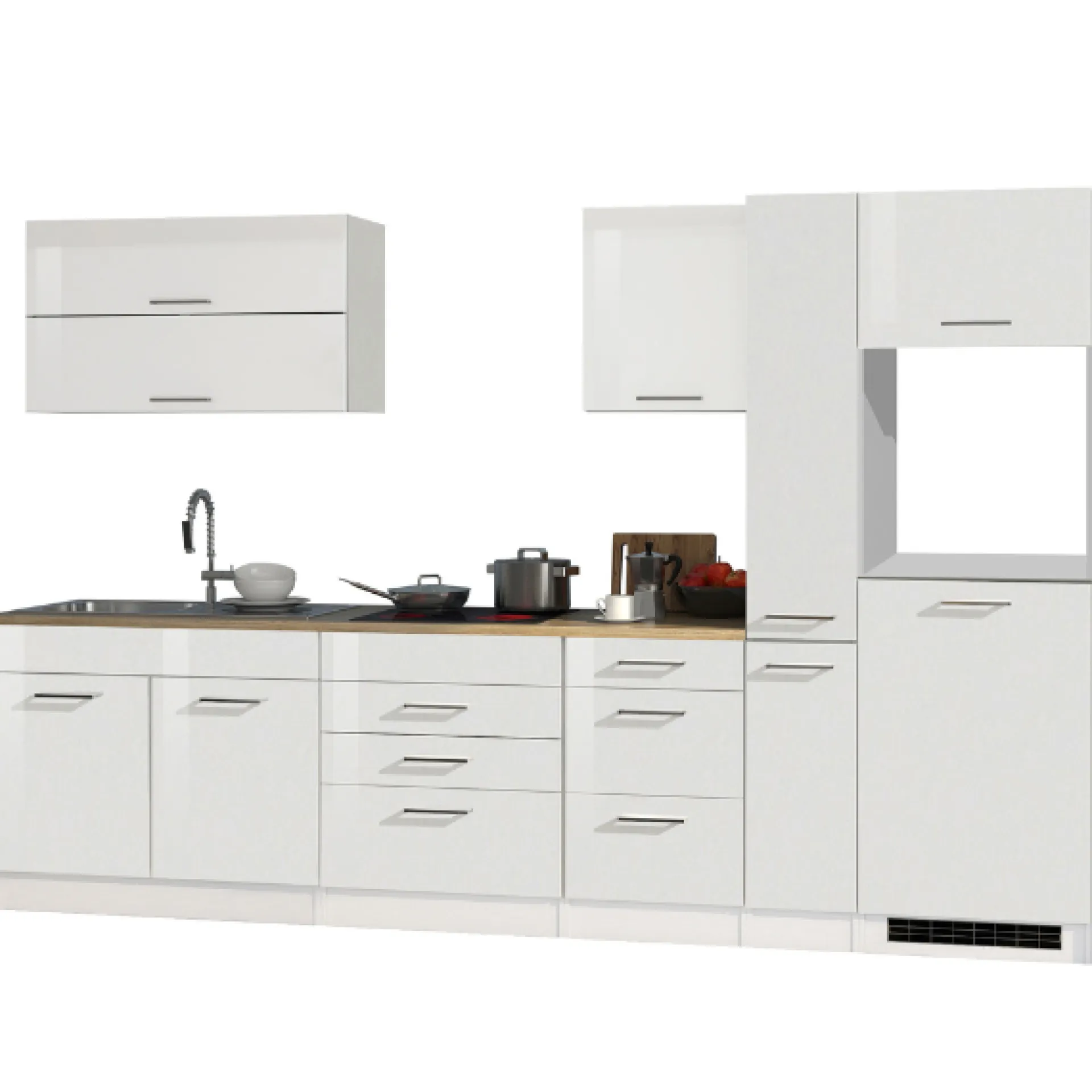 Held Küchenset Mailand | Geräte nicht enthalten | High Glossy White