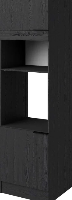 Küchensäulenschrank Anna - 60x58x210cm - 2 Türen - Eiche schwarz Dekor