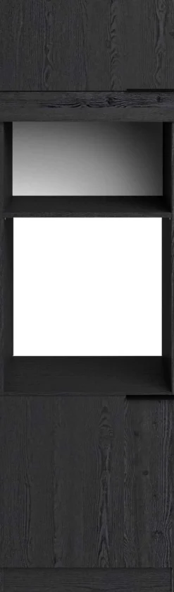 Küchensäulenschrank Anna - 60x58x210cm - 2 Türen - Eiche schwarz Dekor