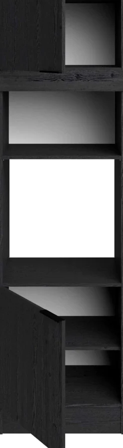 Küchensäulenschrank Anna - 60x58x210cm - 2 Türen - Eiche schwarz Dekor