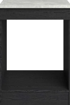 Küchenunterschrank Anna - 60x60x87cm - für Backofen oder Geschirrspüler - Eiche schwarz Dekor/weißer Stein