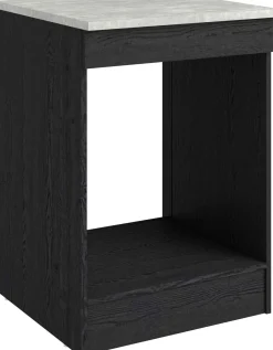 Küchenunterschrank Anna - 60x60x87cm - für Backofen oder Geschirrspüler - Eiche schwarz Dekor/weißer Stein