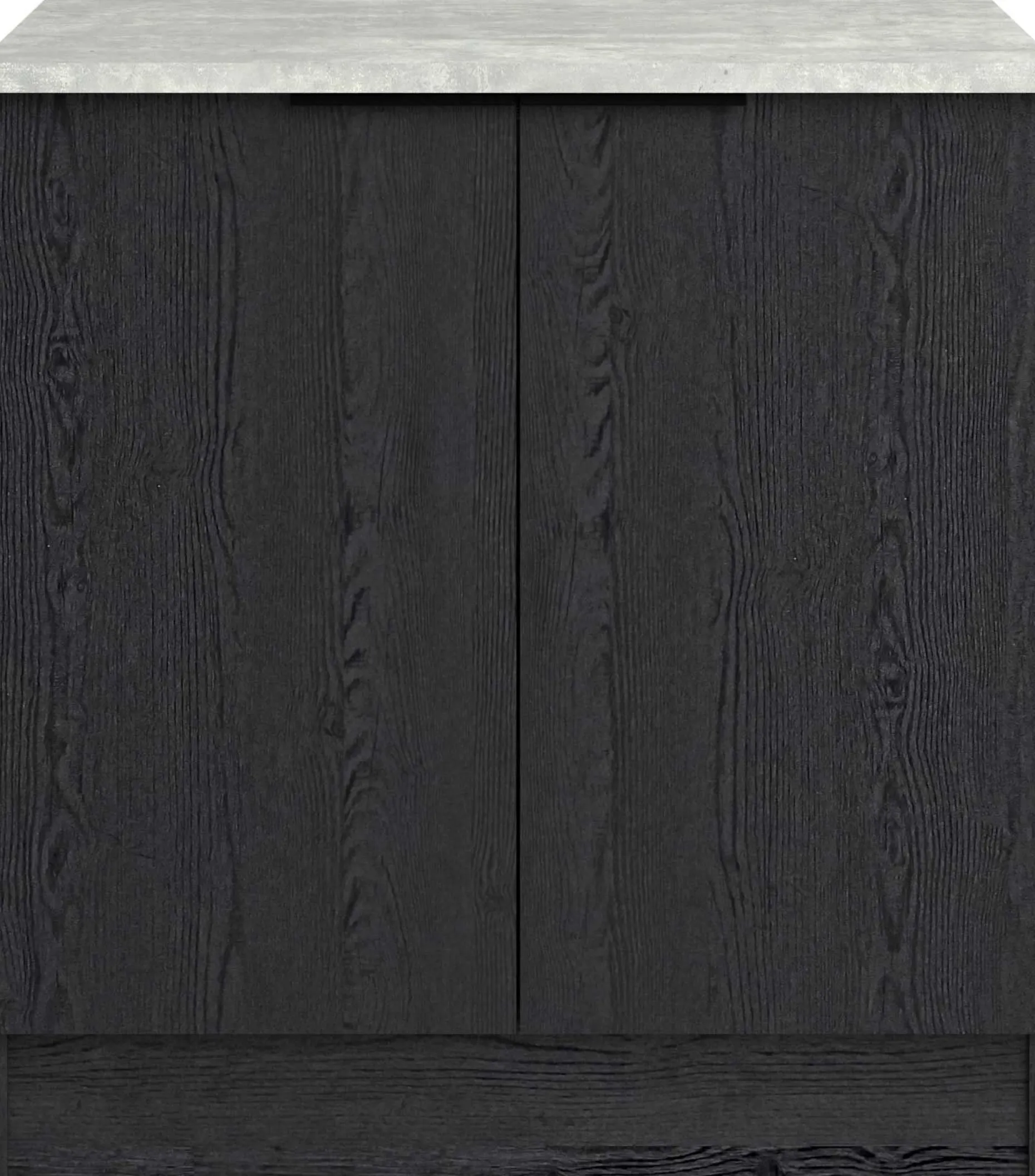 Küchenunterschrank Anna - 80x60x87cm - 2 Türen - Eiche schwarz Dekor/weißer Stein