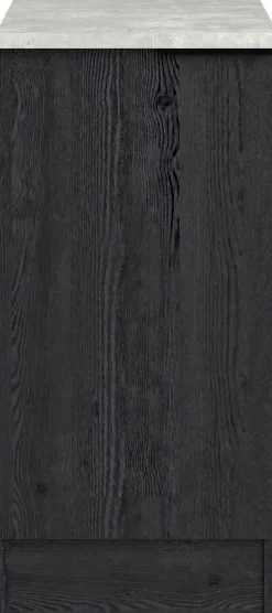 Küchenunterschrank Anna - 40x60x87cm - 1 Tür - Eiche schwarz Dekor/weißer Stein