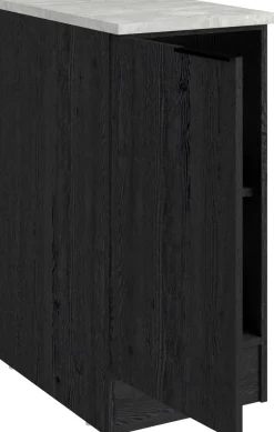 Küchenunterschrank Anna - 40x60x87cm - 1 Tür - Eiche schwarz Dekor/weißer Stein
