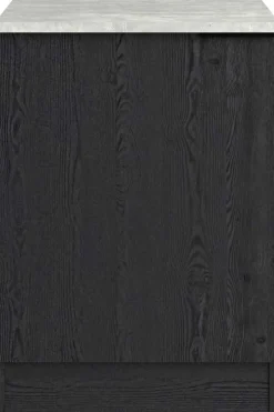 Küchenunterschrank Anna - 60x60x87cm - 1 Tür - Eiche schwarz Dekor/weißer Stein