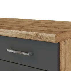 Held Küchenzeile in L-Form Sorrella 270cm mit Platz für Backofen, Geschirrspüler und Kühlschrank - anthrazit/ocker