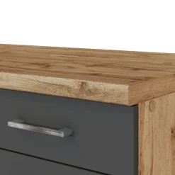 Held Küchenzeile in L-Form Sorrella 270cm mit Platz für Backofen, Geschirrspüler und Kühlschrank - anthrazit/ocker