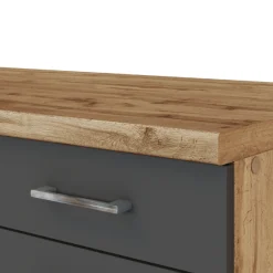 Held Küchenzeile in L-Form Sorrella 210cm mit Backofen und Geschirrspüler - anthrazit/ocker