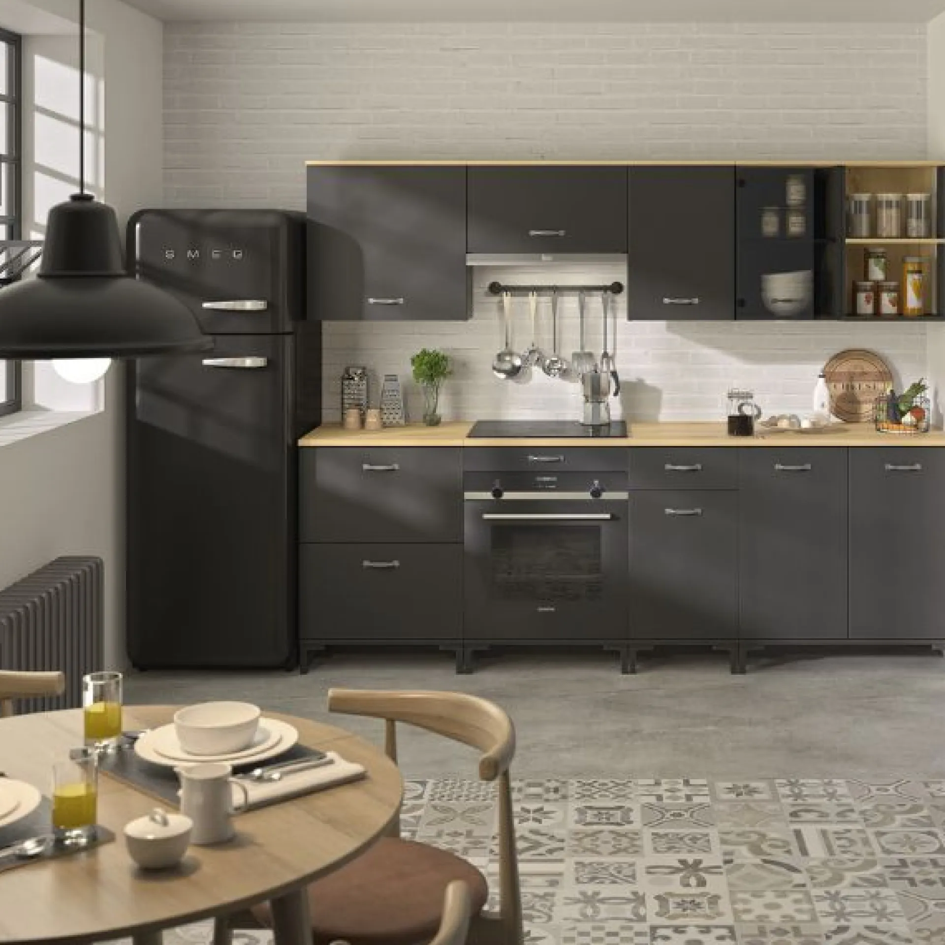 Gautier - Gami Küchenzeile Manchester | Geräte nicht inbegriffen | Helvezia Oak Design