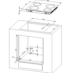 Held Küchenzeile Ragnar 220cm mit Backofen und Geschirrspüler - Hochglanz