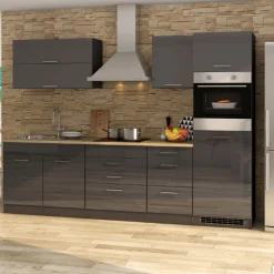Held Küchenzeile Ragnar 290cm mit Backofen - Hochglanz