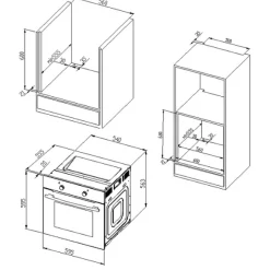 Held Küchenzeile Ragnar 290cm mit Backofen und Kühlschrank - Hochglanz
