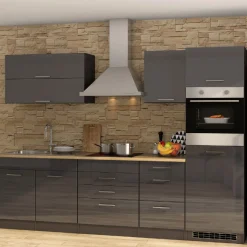 Held Küchenzeile Ragnar 290cm mit Backofen - Hochglanz