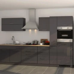 Held Küchenzeile Ragnar 320cm mit Backofen - Hochglanz