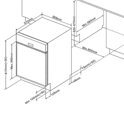 Held Küchenzeile Ragnar 300cm mit Geschirrspüler, Backofen und Kühlschrank - hochglänzend weiß