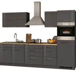 Held Küchenzeile Ragnar 290cm mit Kühlschrank und Backofen - Hochglanz