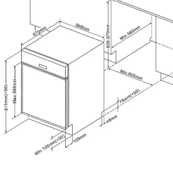 Held Küchenzeile Ragnar 330cm mit Kühlschrank, Backofen und Geschirrspüler - hochglänzend weiß