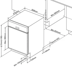 Held Küchenzeile Ragnar 330cm mit Kühlschrank, Backofen und Geschirrspüler - hochglänzend weiß
