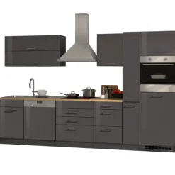 Held Küchenzeile Ragnar 330cm mit Kühlschrank, Backofen und Geschirrspüler - Hochglanz