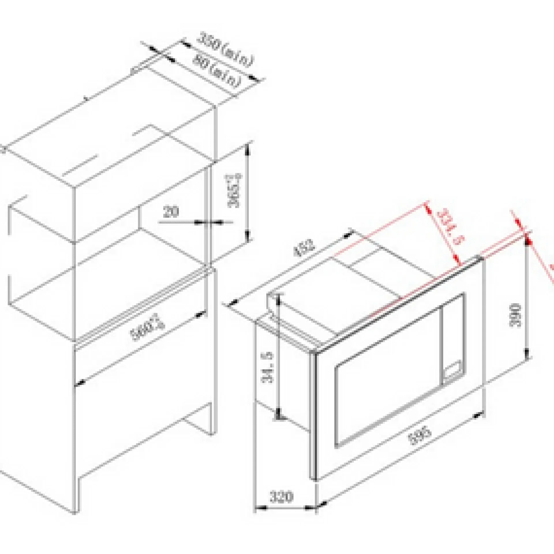 Held Küchenzeile Ragnar 270cm mit Mikrowelle, Kühlschrank und Backofen - Hochglanz weiß