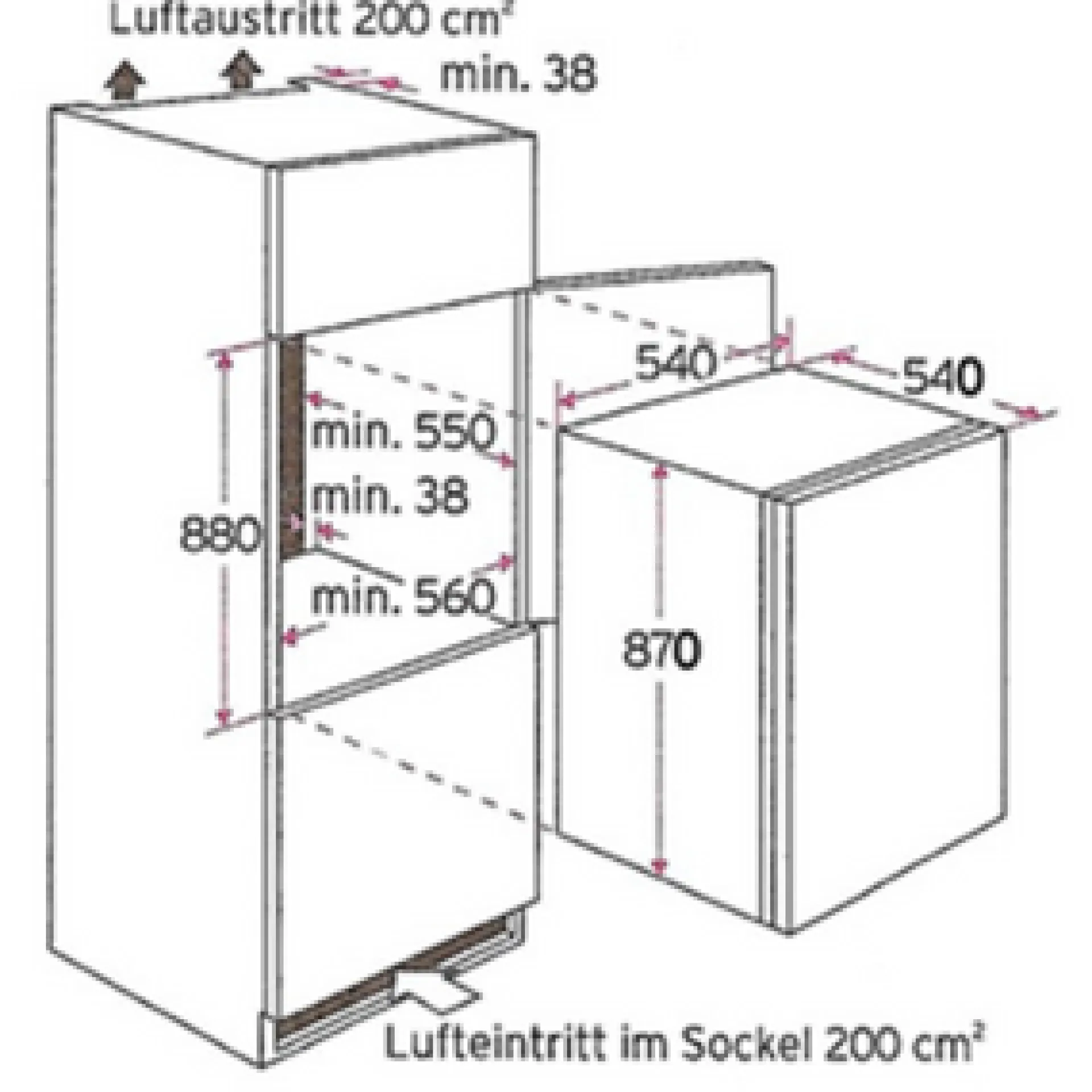 Held Küchenzeile Ragnar 270cm mit Mikrowelle, Kühlschrank und Backofen - Hochglanz weiß