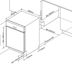 Held Küchenzeile Ragnar 220cm mit Platz für Backofen und Geschirrspüler - hochglänzend weiß