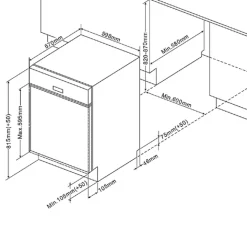 Held Küchenzeile Ragnar 300cm mit Platz für Geschirrspüler, Kühlschrank und Backofen - Hochglanz