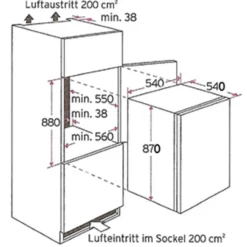 Held Küchenzeile Ragnar 320cm mit Platz für Kühlschrank und Backofen - Hochglanz