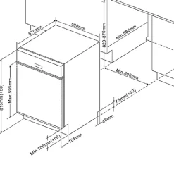 Held Küchenzeile Ragnar 390cm mit Platz für Kühl-Gefrierkombination, Backofen und Geschirrspüler - Hochglanz