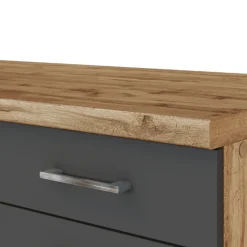 Held Küchenzeile Sorrella 270cm mit Backofen, Geschirrspüler und Kühlschrank - anthrazit/ocker