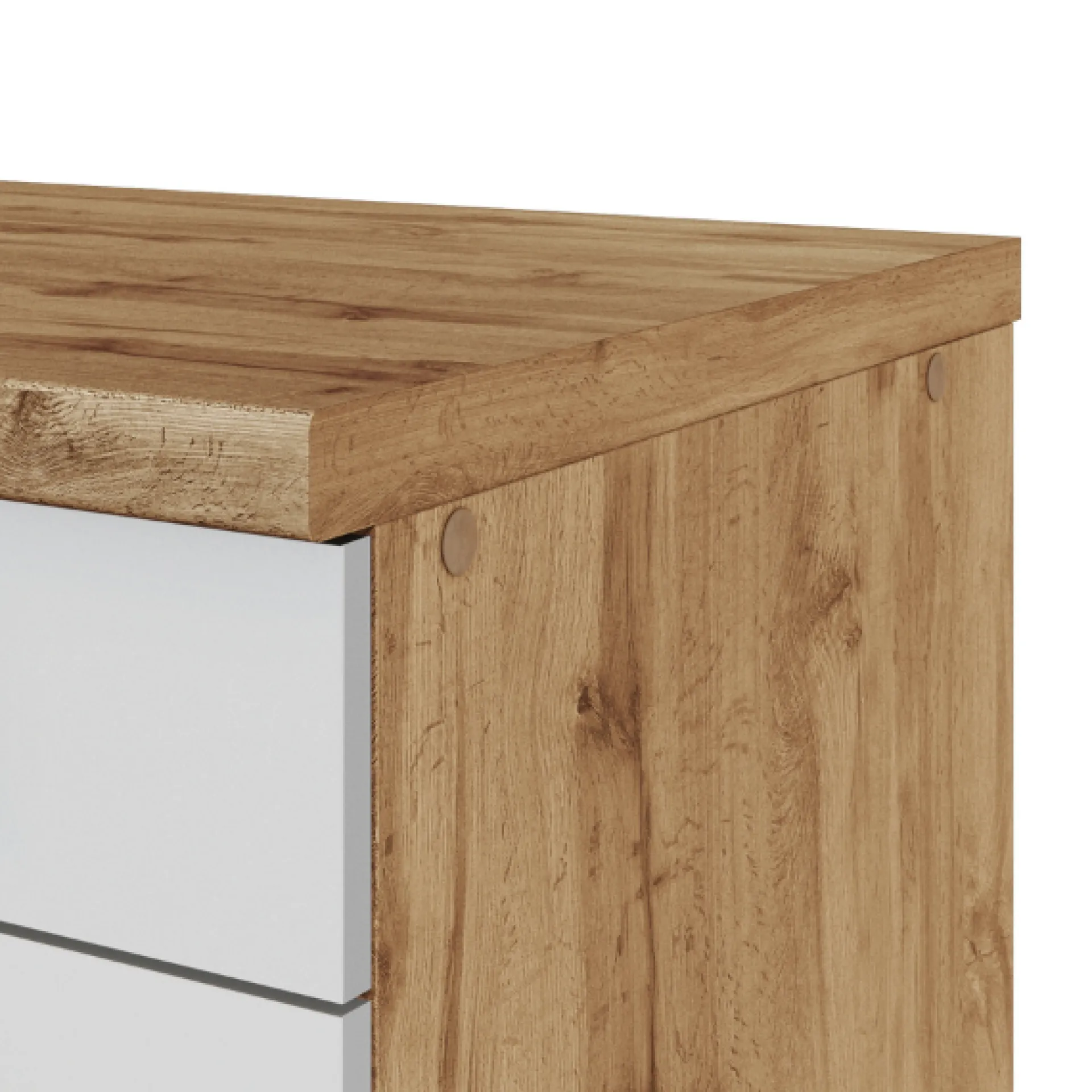 Held Küchenzeile Sorrella 270cm mit Backofen und Kühlschrank - weiß/Eiche