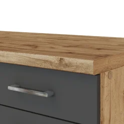 Held Küchenzeile Sorrella 270cm mit Backofen und Kühlschrank - anthrazit/ocker