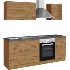 Held Küchenzeile Sorrella 210cm mit eingebautem Backofen - Eiche
