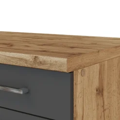 Held Küchenzeile Sorrella 270cm mit Geschirrspüler, Backofen und Kühlschrank - anthrazit/ocker