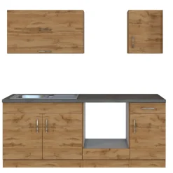 Held Küchenzeile Sorrella 210cm mit Platz für Backofen - Eiche