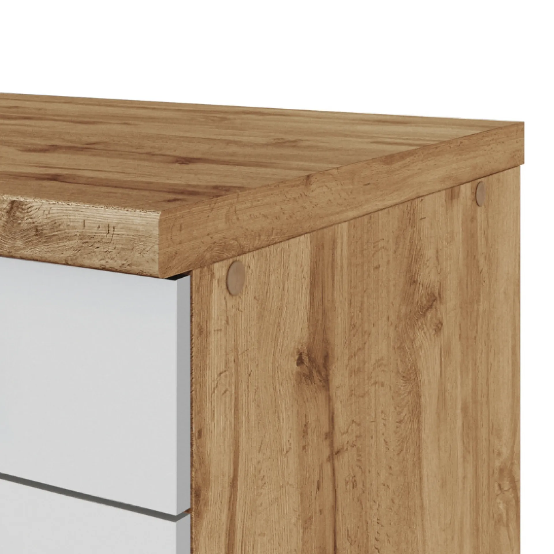 Held Küchenzeile Sorrella 270cm mit Platz für Backofen, Geschirrspüler und Kühlschrank - weiß/Eiche