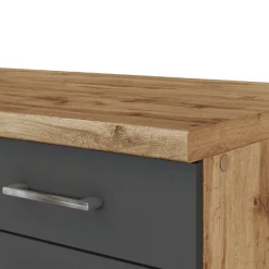 Held Küchenzeile Sorrella 270cm mit Platz für Backofen und Kühlschrank - anthrazit/ocker