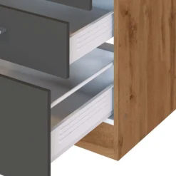 Held Küchenzeile Sorrella 270cm mit Platz für Backofen und Kühlschrank - anthrazit/ocker
