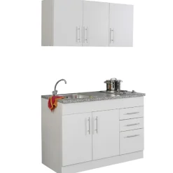 Held Küchenzeile Toto 120cm mit Kochfeld - /marmoriert