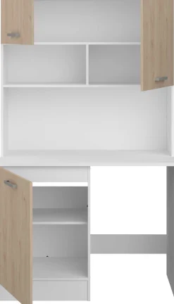 Parisot Küchenzeile Unya - 120x60x203cm - 3 Türen - Eiche Dekor