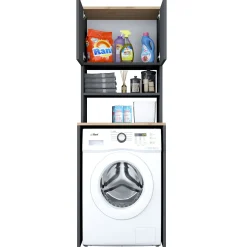 KD101 Waschmaschinenschrank | 100% MELAMIN | Walnuss, Anthrazit