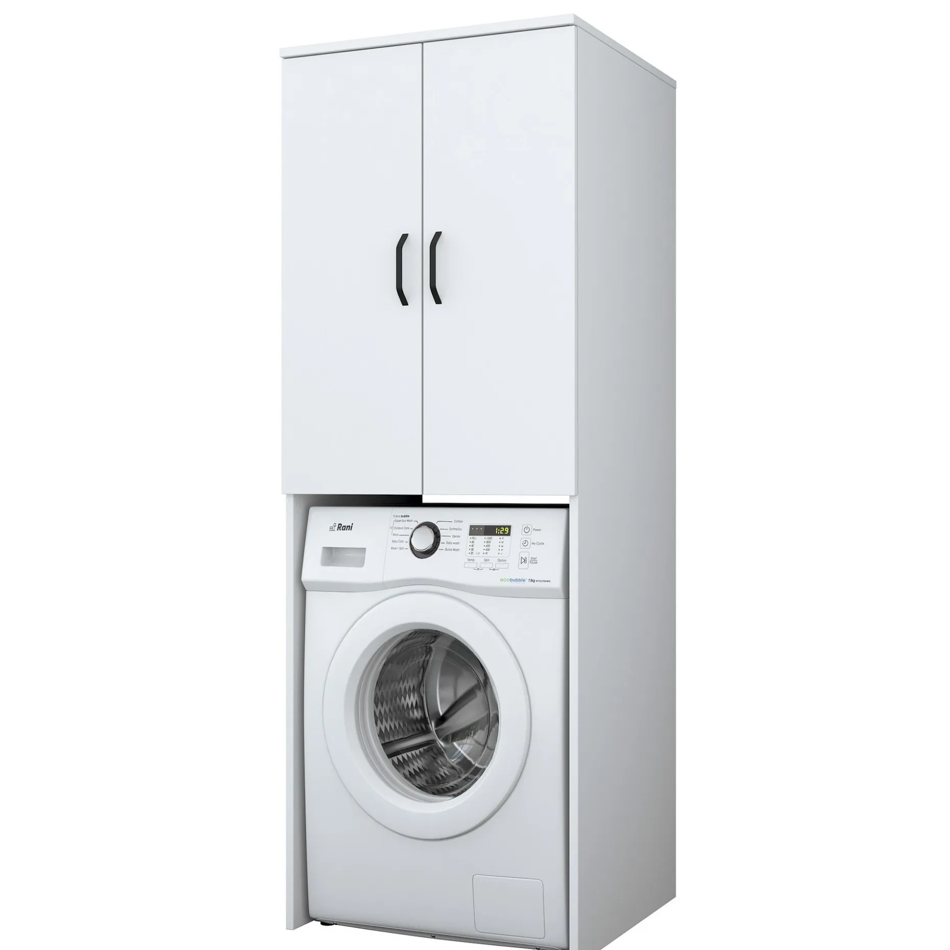 KD110 Waschmaschinenschrank | 100 % MELAMIN | Weiß