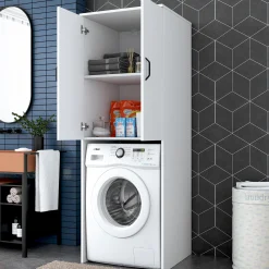 KD110 Waschmaschinenschrank | 100 % MELAMIN | Weiß