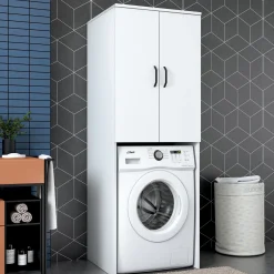 KD110 Waschmaschinenschrank | 100 % MELAMIN | Weiß