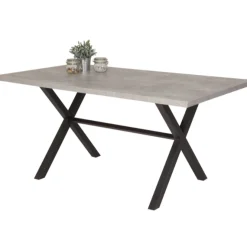 Hela Kijara Esstisch 160x90 cm-Betonoptik/Anthrazit